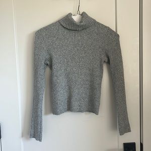 BDG Cropped Grey Turtleneck Sweater
